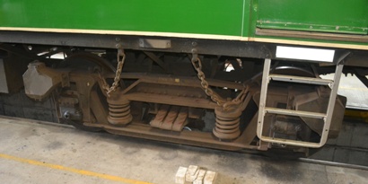 CPH Class Rail Motor - note the sand boxes
Coil primary and leaf secondary suspension